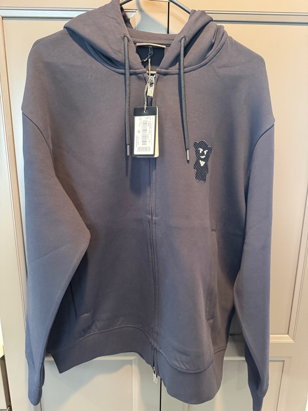 Emporio armani Zip-Up Hoodie with Subtle Logo
